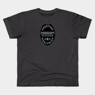 Front and Back Prestige Worldwide Cyber Security Division Kids T-Shirt